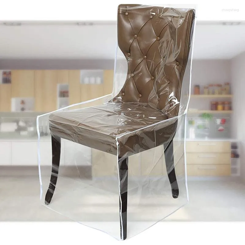 Fundas para sillas de plástico para comedor impermeables con respaldos funda de asiento transparente resistente sin polvo