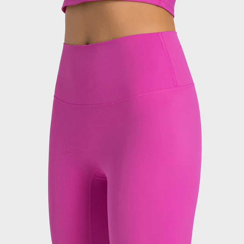 ET002 Double 6 Lycra Yoga Pants no T Line Antibacterial High Rise Pant Nude Sense Leggings Buttery Soft Running Tight Sweatpants W280m