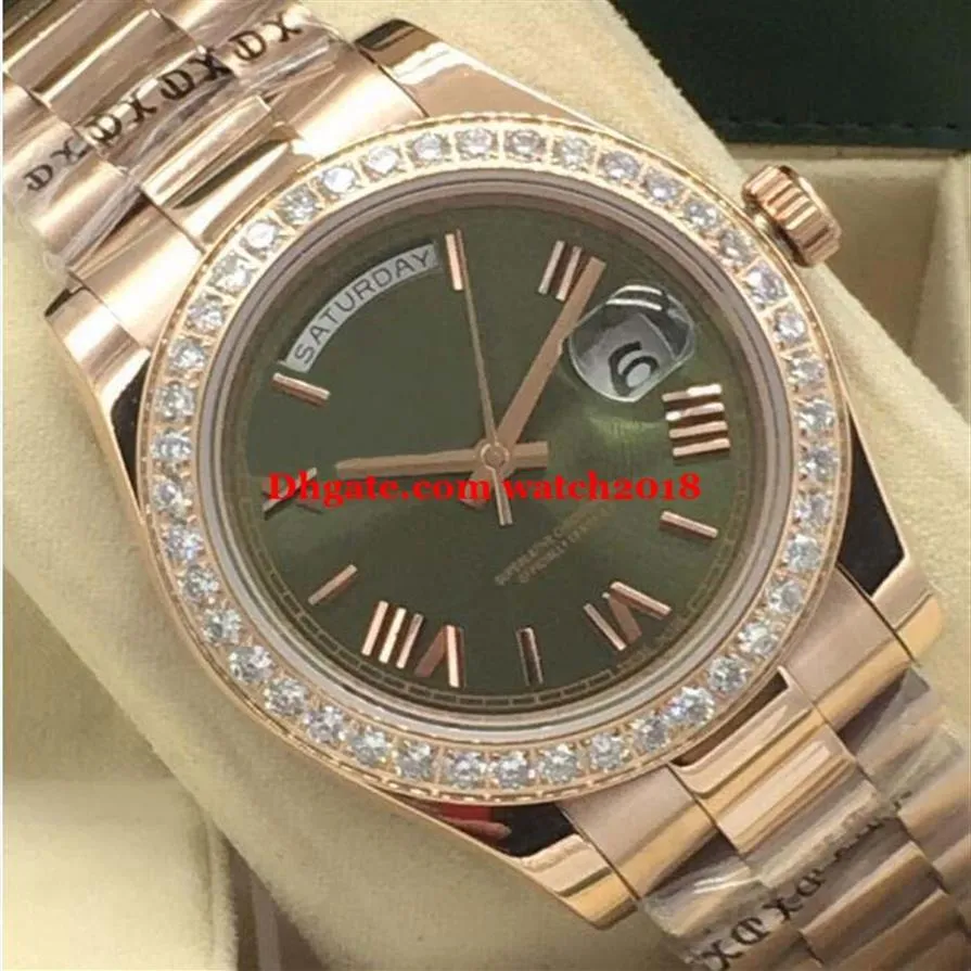 Luxe horloge 5 -stijl 18k Rose Gold Diamond Bezel 41 mm Romeinse wijzerplaat Automatische mode herenwork WolsWatch2695