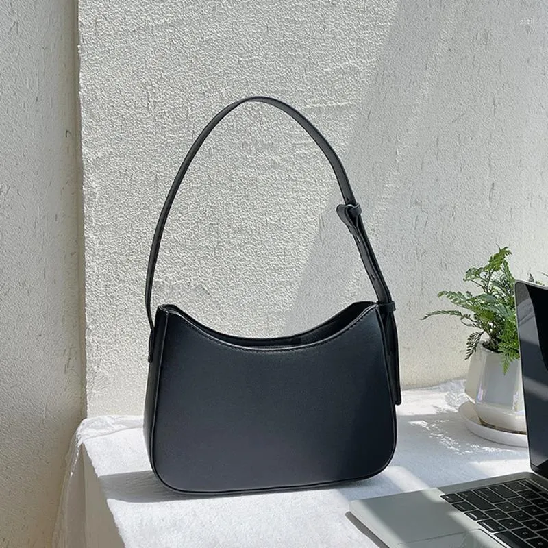 Evening Bags Cute Simple Solid Color Small PU Leather Shoulder For Women 2022 Hit Trendy Handbags And Purses Female Travel Totes