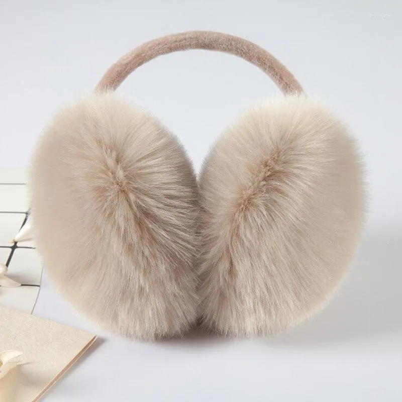 베레트 여성용 소프트 가짜 모피 귀 머프 겨울 플러시 더 따뜻한 패션 단색 귀마개 야외 콜드 커버 액세서리