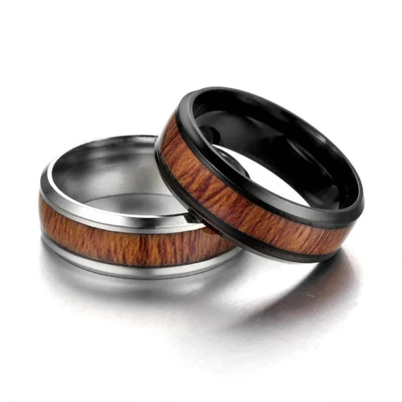 Mode Hommes Bague En Acier Inoxydable pour Bijoux Titane Hommes Anneaux Argent Noir Couleur En Gros