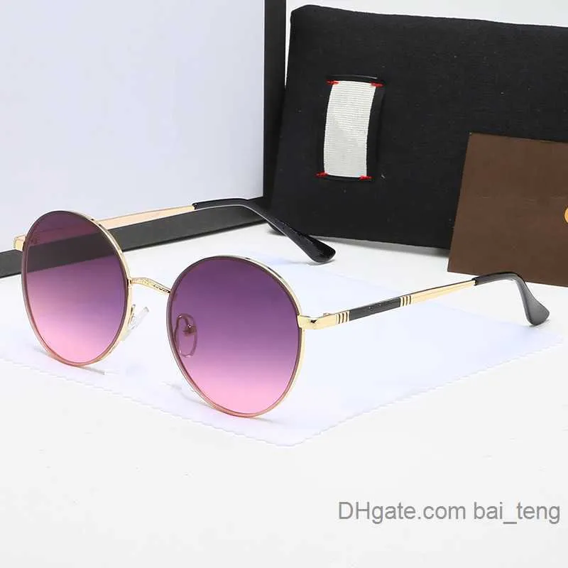 Óculos de luxo de óculos de luxo de góses de luxo de alta qualidade Man Retro Fashion Style Square sem moldura UV400 Metal Metal Sunglass com caixa Baiteng grátis