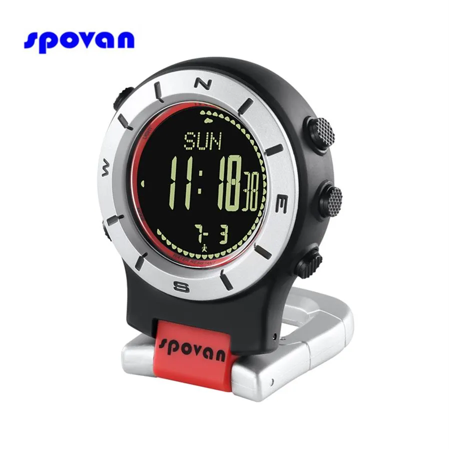 Rel￳gio digital de bolso de 30m Homens ￠ prova d'￡gua Mulheres esportes militares Altimeter Thermeter Compass Watch Digital Rellojes188z