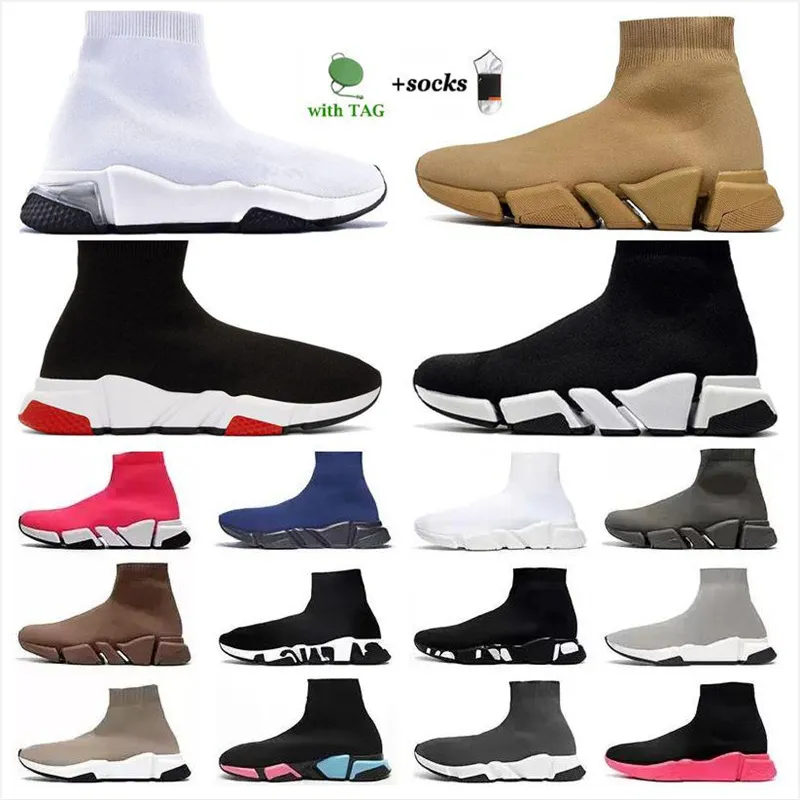 Modedesigner Sock Casual Shoes 2.0 Platform Mens Woman Runner Triple Black White Shoe Master Warking Outdoor Sports Sneakers Storlek 36-45 DGLN