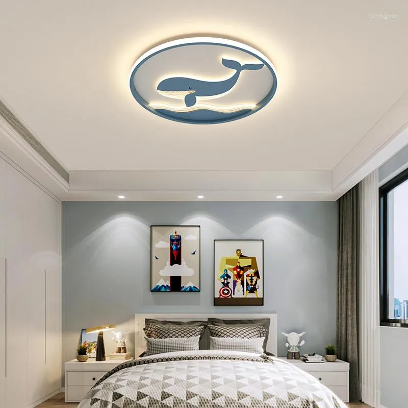 Ceiling Lights Surface Mounted Modern Led For Kid's Children Room Bedroom Study Lustre Blue/Pink Color Lamp Fixtures