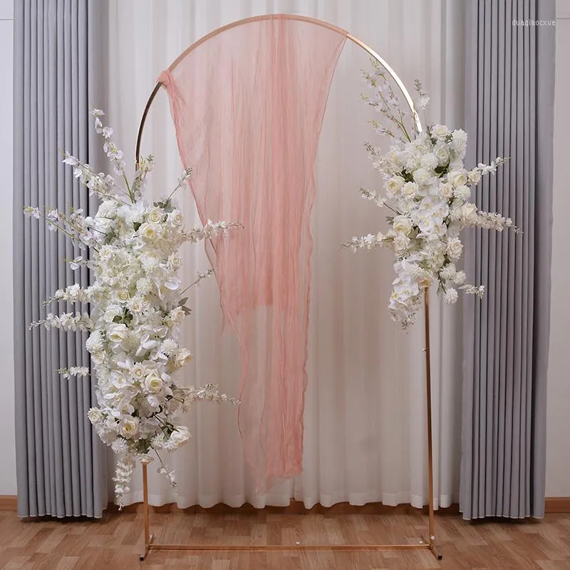 Arc de fleurs décoratif personnalisé, rangée de fleurs, décoration murale de fond de scène de mariage, fausse vitrine de boutique, tête longue de salle d'exposition