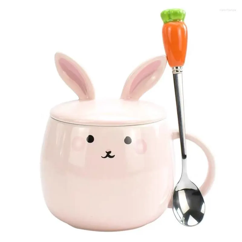 Tazze Tazza di cartone animato resistente al calore bianca Tazza Kawaii Regalo personalizzato Frullato espresso Latte riutilizzabile Tazas EH50MU