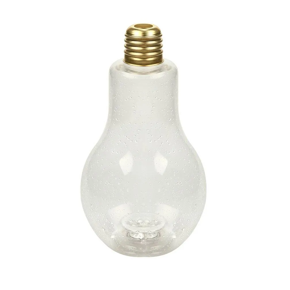 glowing bulb water bottle plastic bulb drinks cup cute fashion bulb shape milk juice light water bottle portable kettle