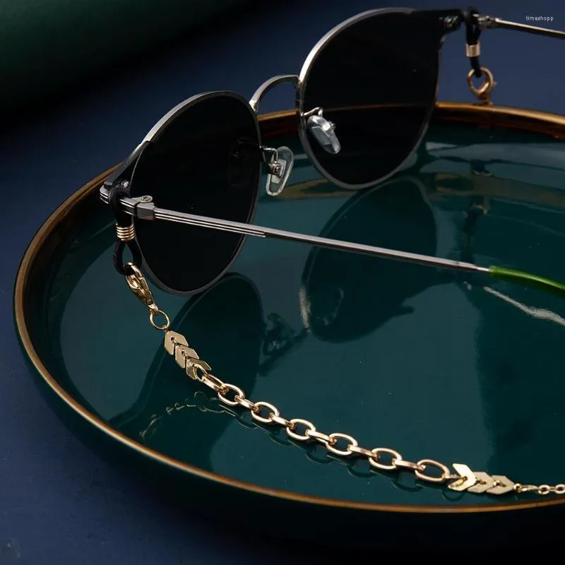 Solglasögon ramar mode pilkedja för glasögon skarvad metallmaskband lanyard kvinnor smycken tillbehör293v