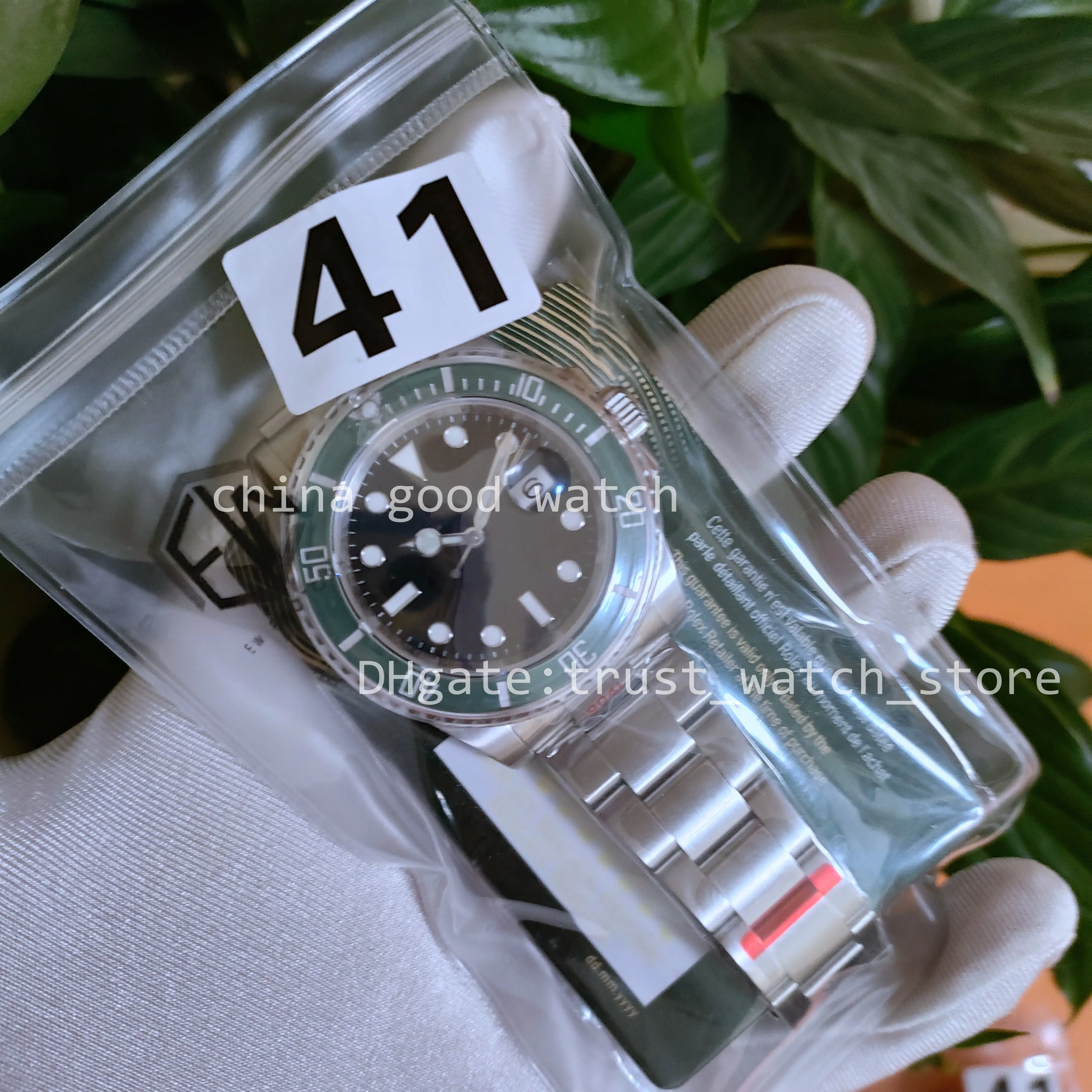Men Size horloge 41 mm fabriek 904L staal groen blauw zwart keramische ring ew cal.3235 automatische beweging ewf duik waterdichte super lichtgevende eta polshorloges