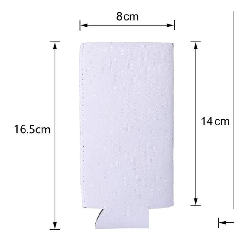 dhs sublimation diy white blank slim can holder neoprene insulator cooler baseball water bottle covers