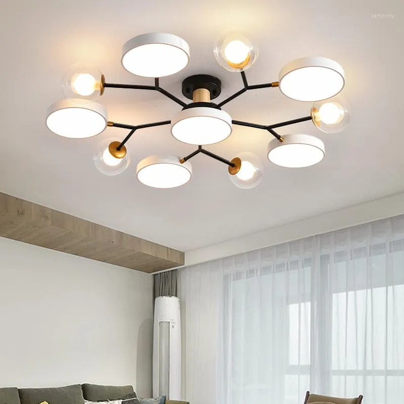 Chandeliers Modern For Living Room Decor Bedroom Nursery Kitchen Dining Table Ceiling Lighting Transparent Glass Ball Led Lamp