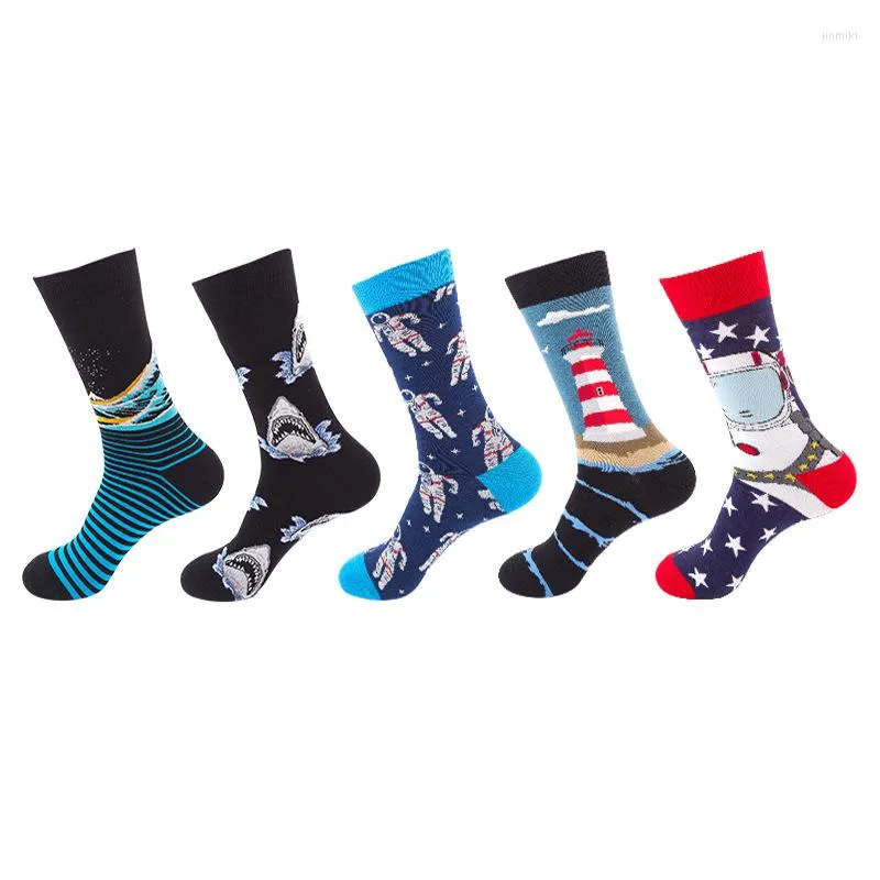 Men's Socks European And American Trend Personality Street Hip-hop Tide In The Tube Cotton Brand Harajuku Style Four