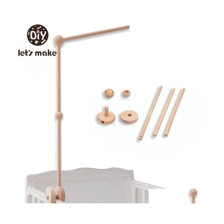 Mobiles# Lets Make Baby Wooden Bed Bell Bracket Mobile Hanging Rattles Toy Hanger Crib Wood Holder Arm 211021 Drop Delivery Kids Mat Dhhf9