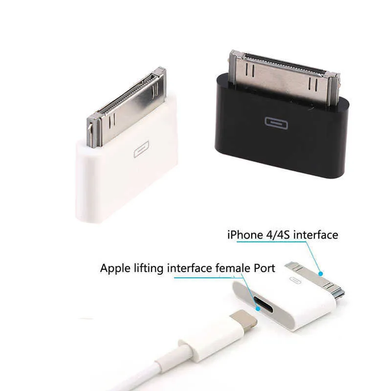 Micro USB 8 pinos f￪mea a 30 Carregador de cabo de conversor de adaptador de carregamento para iPhone 4 4S iPad 1 2 3 Acess￳rios