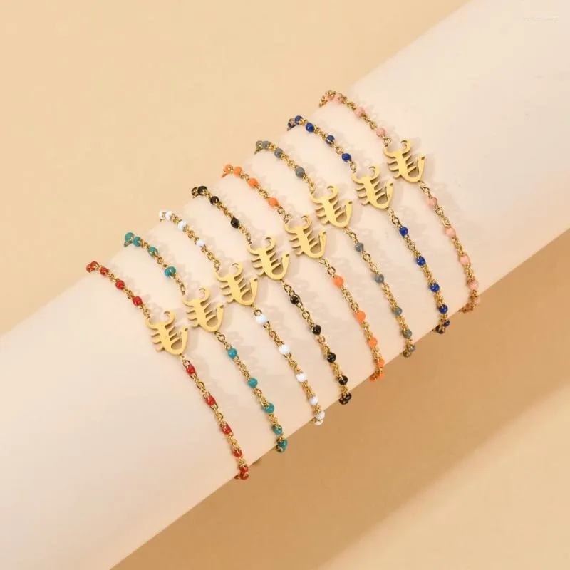 Charm Bracelets ZMZY Gold Plated Bracelet Women Scorpion Charms Punk & Bangles Wristband Pulsera Stainless Steel Jewelry