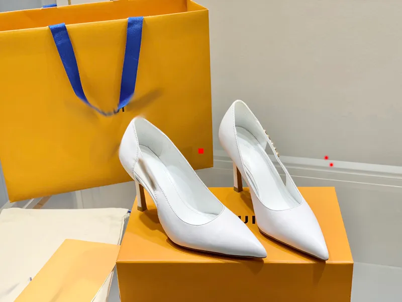 2023 Dress Shoes Crystal Pumps Satin Suede Leather High Heels Bridal Wedding Party Women's Sexy Walking Dress Shoess With Box Size 35-40 -N020