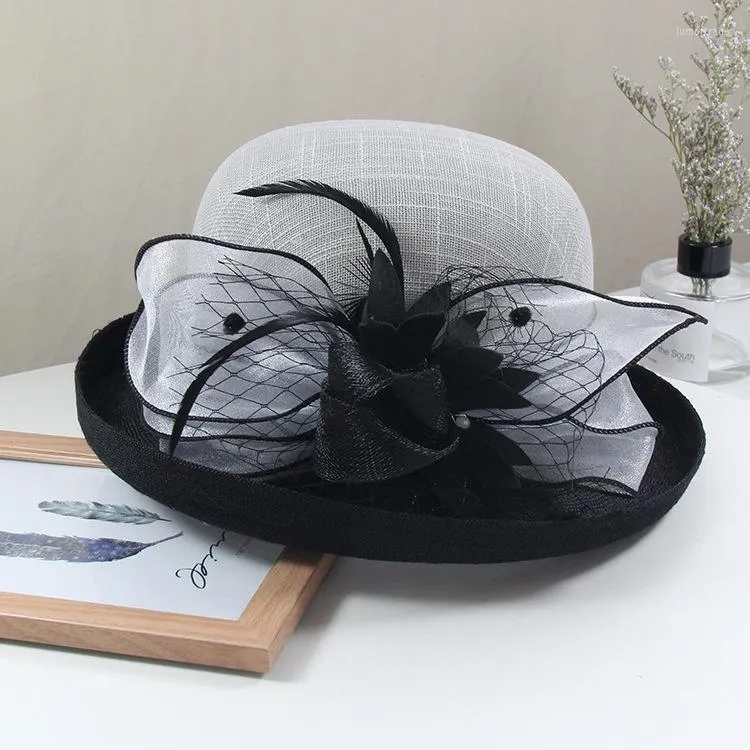 Copricapo Donna Fascinator Cappello Cocktail Festa di nozze Copricapo da chiesa Copricapo di moda Accessori per capelli con fiori formali