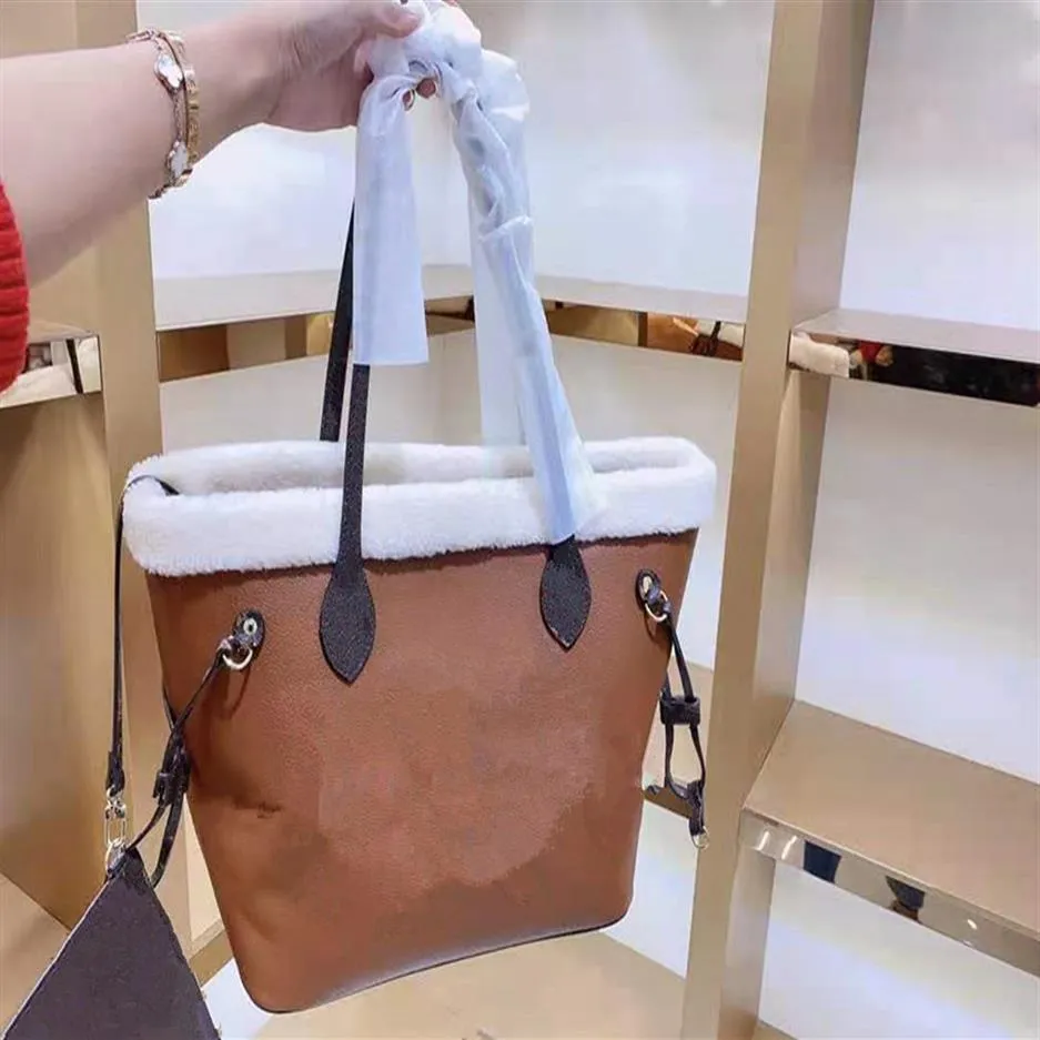 Modedesigner Luxury Classic Women's Lamb Wool Hand Bag Messenger Shoulder Bags Pocket Handbag Shopping Cross Purse257i