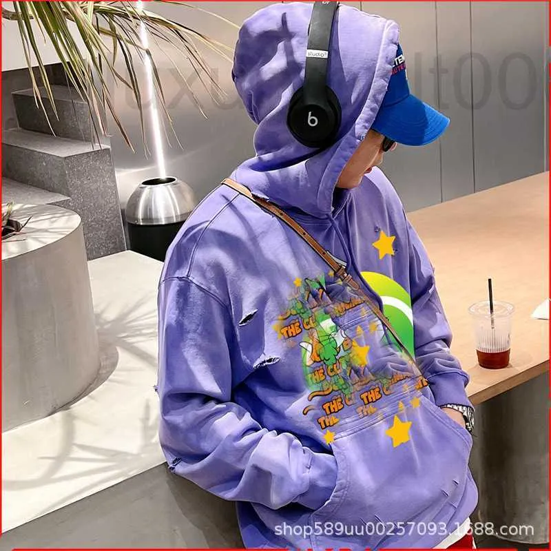 Women's Hoodies Sweatshirts Designer Nieuwe G versleten gat wassen konijn met lange mouwen los