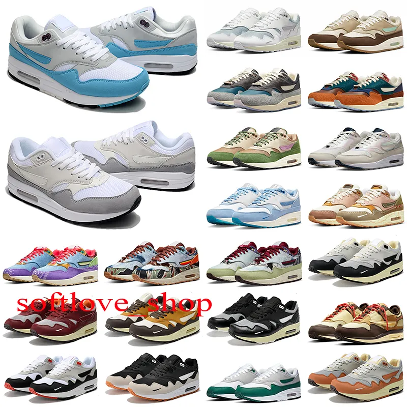 Sapatos de corrida para mulheres de mulher 1 fragmento Patta Waves 1 Sean Wotherspoon Barroco Brown Oregon Duck Sneakers Treinadores 36-46