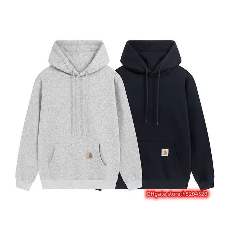 7G6J Erkek ve Kadın Hoodies Sweatshirts Kuzey Amerika High Street Marka Carhart Pure Pamuk Klasik Klasik Küçük Etiket Nakış Peluş Trend Gevşek Çift