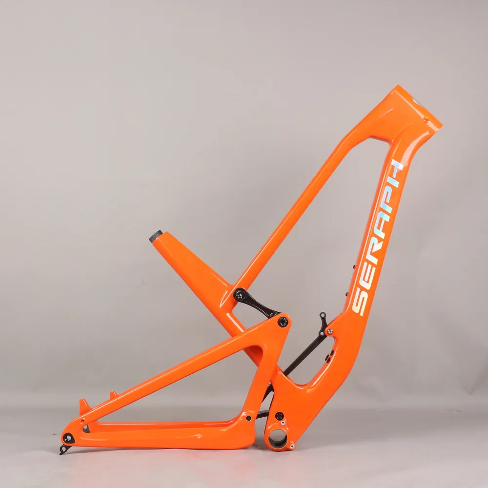 27.5er 29er Full Suspension Mountain Bike Frame FM831 AM Type Custom Paint Orange Laser logo Max tire 29X2.4