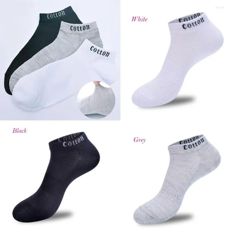 Calcetines para hombre, 1 par, malla transpirable para hombre, Color sólido, deportes de verano, Invisible, desodorante de boca poco profunda, accesorios para barcos