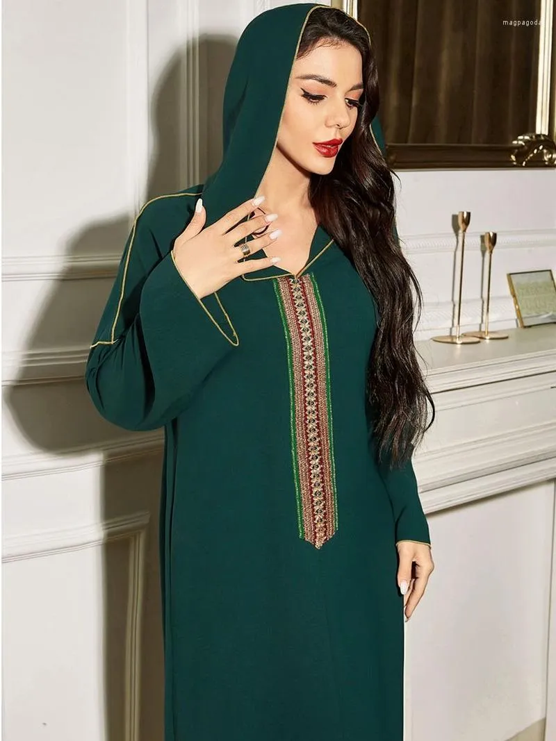 Ethnic Clothing Kaftan Djellaba Moroccan Embroidered Caftan For Women Gandoura Hooded Muslim Arabic Long Dress Islam Dubai Modesty Robe From 27 03 DHgate