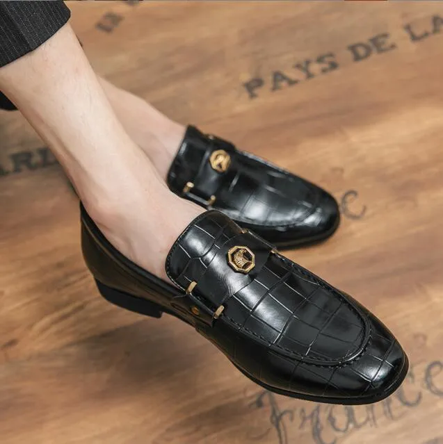 Stylish Black Crocodile Pattern Loafers Mens Crocodile Loafers: Stylish Slip-On Shoes, Fashionable  main image 2