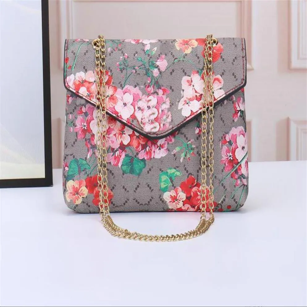 Fashion Women Strawberry printing shoulder bags gold chain crossbody bag fashions leather handbags female famous designer purse Ba2886