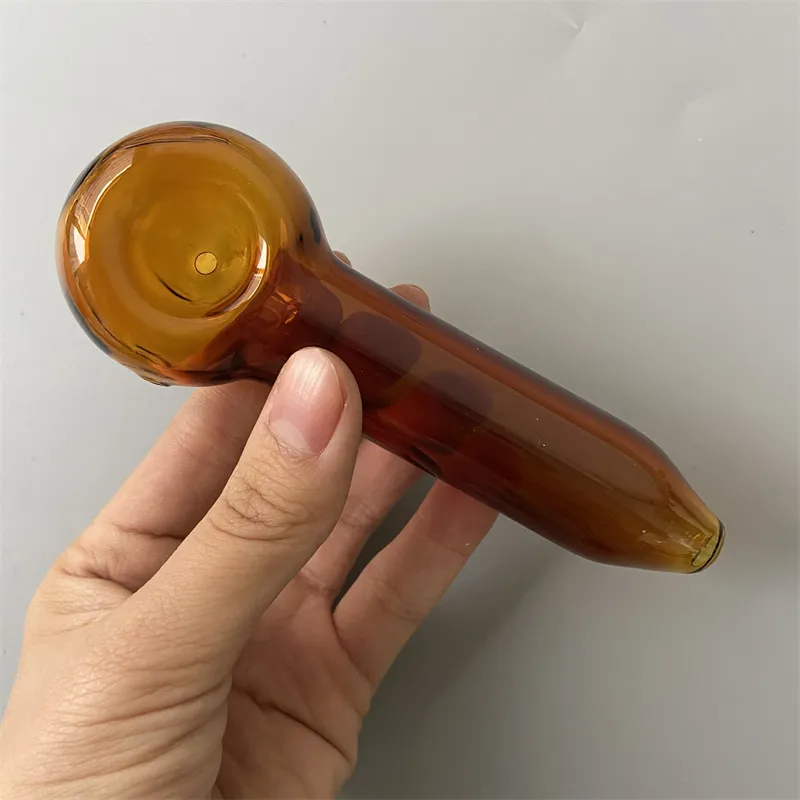 Heady Glass Pipe Smoking Pipes Thick Glass Oil Burner Bubbler Colorful Tobacco Spoon Hand Straight Tube Hookahs Small Dab Rigs