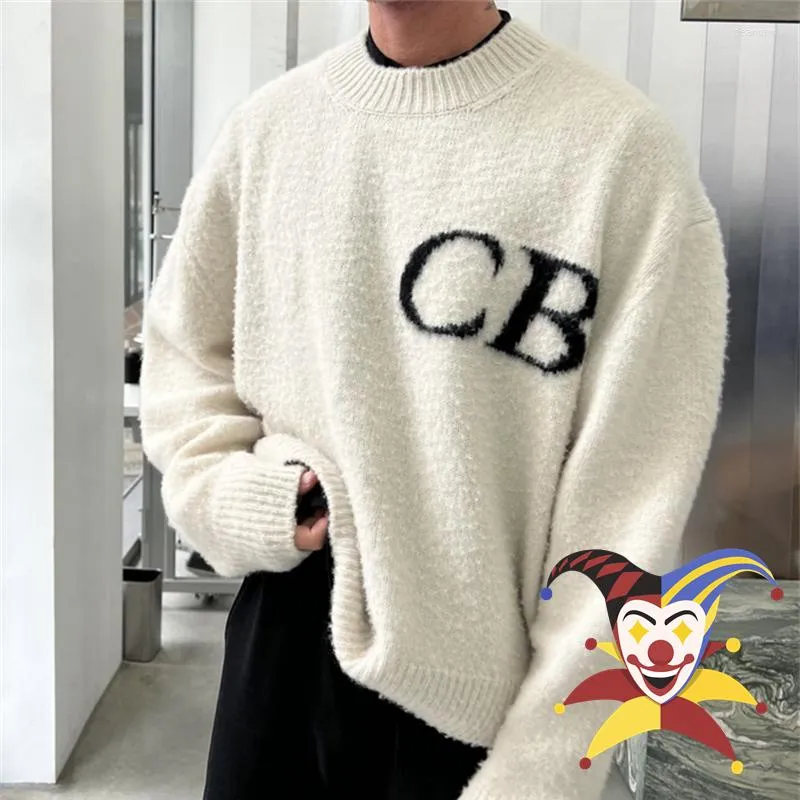Suéteres Masculinos CB Última Malha Jacquard Cole Sweater Homens Mulheres Qualidade Solta Moletons