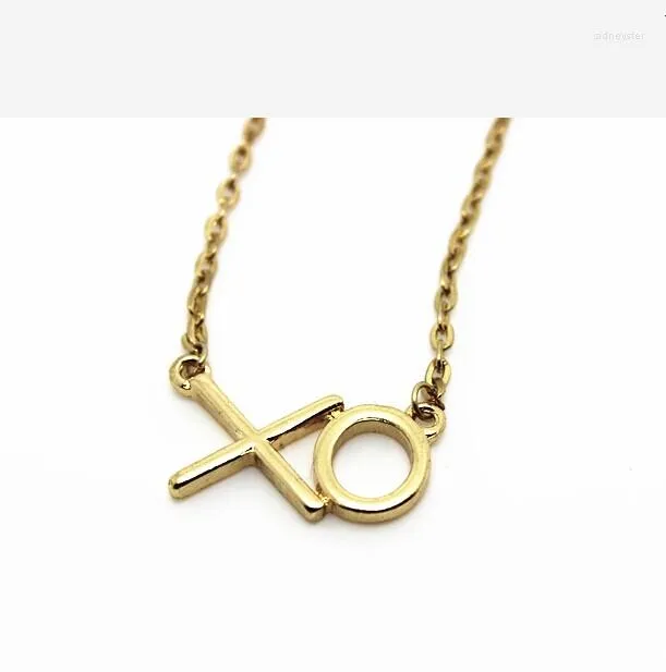 Pendant Necklaces Gold Plated XO Letter Necklace Women Choker Short Chain & Pendants Collares Collier Jewelry