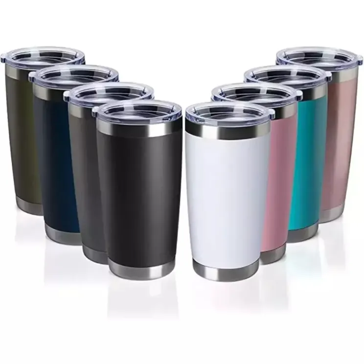 20oz Tumbler roestvrijstalen autobeker met afgesloten dekselpoeder gecoate waterfles voor man en vrijgezellenreis waterflessen SS1221