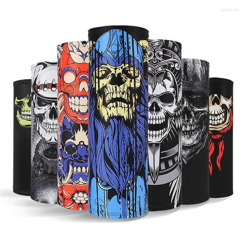 Bandanas Seamless Scarves Magic Headband Skull Ghost Muffler Neck Cover Gaiter Headwear Halloween Bandana UV Protection Biker Mask Scarf