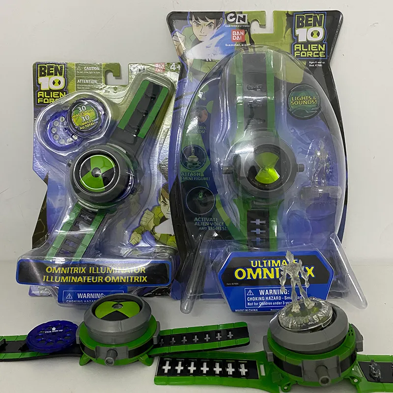 Giocattolo di decompressione Orologio Ben10 Omnitrix Orologio con proiettore giapponese Orologio DAI autentico Action Figure Toy Style Model Toy Doll Regalo per bambini