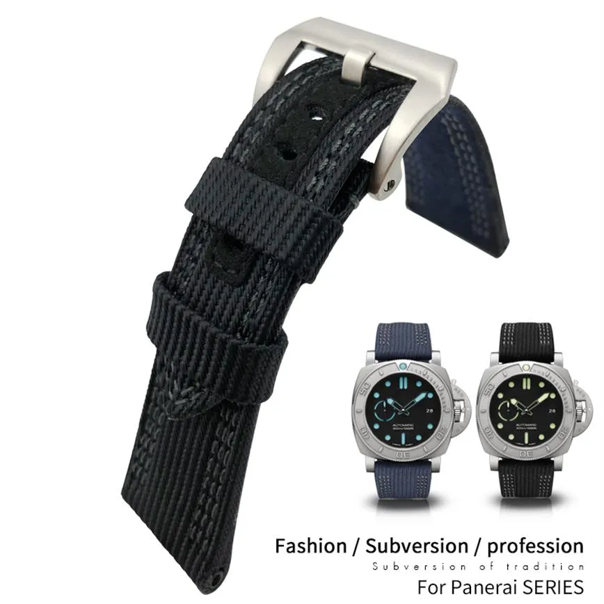 26mm Hight Quality Nylon Fabric New Style Watch Band For Pam985 Stainless Steel Pin Clasp Needle Buckle Waterproof Strap For Men F194b