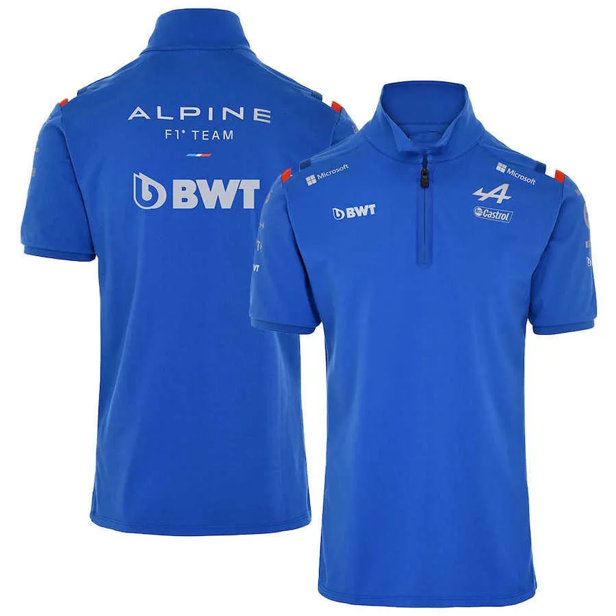 Herrpolo racing Formula One Team överdimensionerade den officiella Alpine Driver Summer Leisure T-shirt Men Blue K1T3