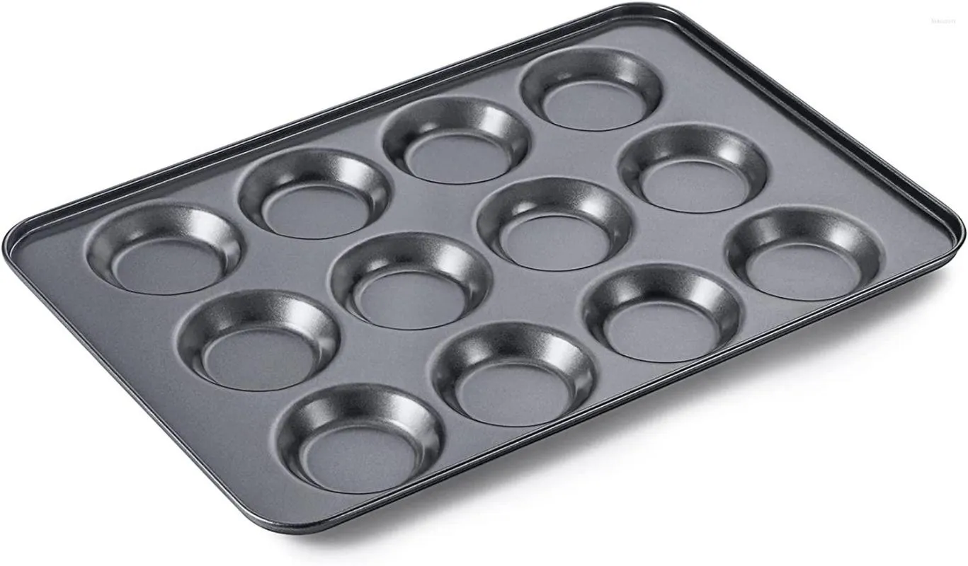 Bakningsverktyg 12 Cavity Mini Muffin Top Pan for Nonstick Yorkshire Pudding Pansuffin Moon Pie Cookies Diskmaskin