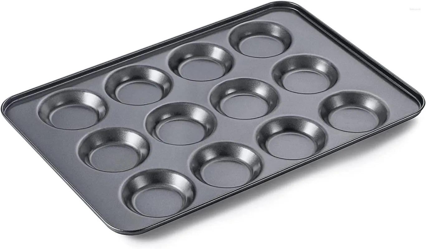 Ferramentas de panificação 12 Cavidade Mini Muffin Top Pan para Lavagem de louça de panfuff de panfuff da lua de Yorkshire de Yorkshire