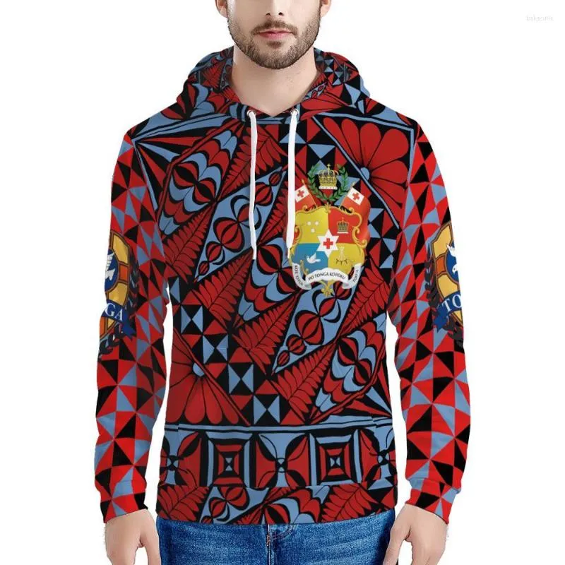 Herrtr￶jor Autumn Winter Design Polynesian Tonga Style 3D Printing Men Sweatshirt Hoodie Sport Boy Hooded Long Sleeve Sports Top