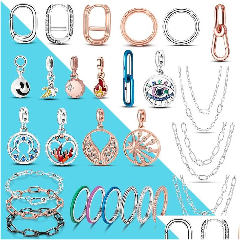 Silver Me Series The Eye Médaillon Pendentif Charms 925 Argent Fit Pandora Bracelet Collier DIY Lien Boucle D'oreille Style Tworing Connecteur Dhepy