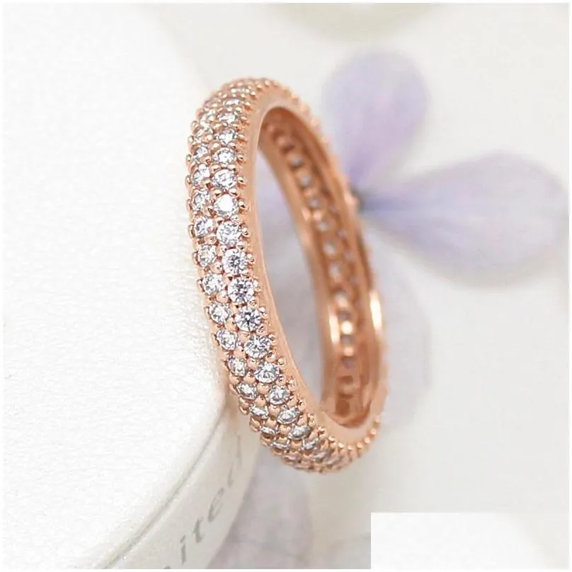 100 925 sterling silver rings with cubic zircon original box for pandora fashion ring for valentines day rose gold wedding ring women