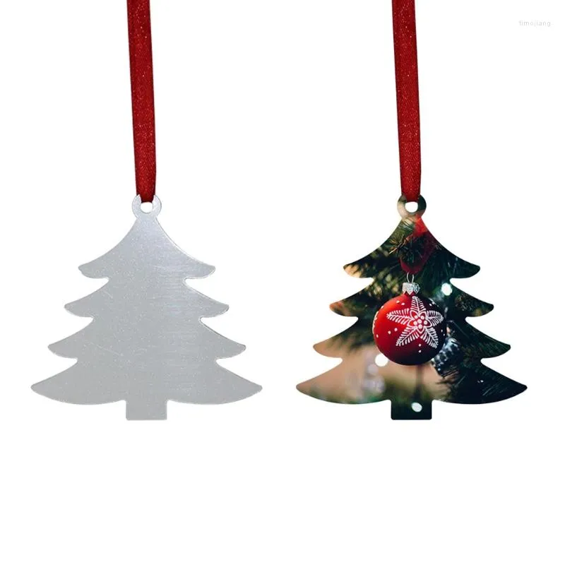 Christmas Decorations Tree Hanging Ornament Sublimation Blank Pendant DIY Craft Heat Transfer Personalized Aluminum Plate Decor