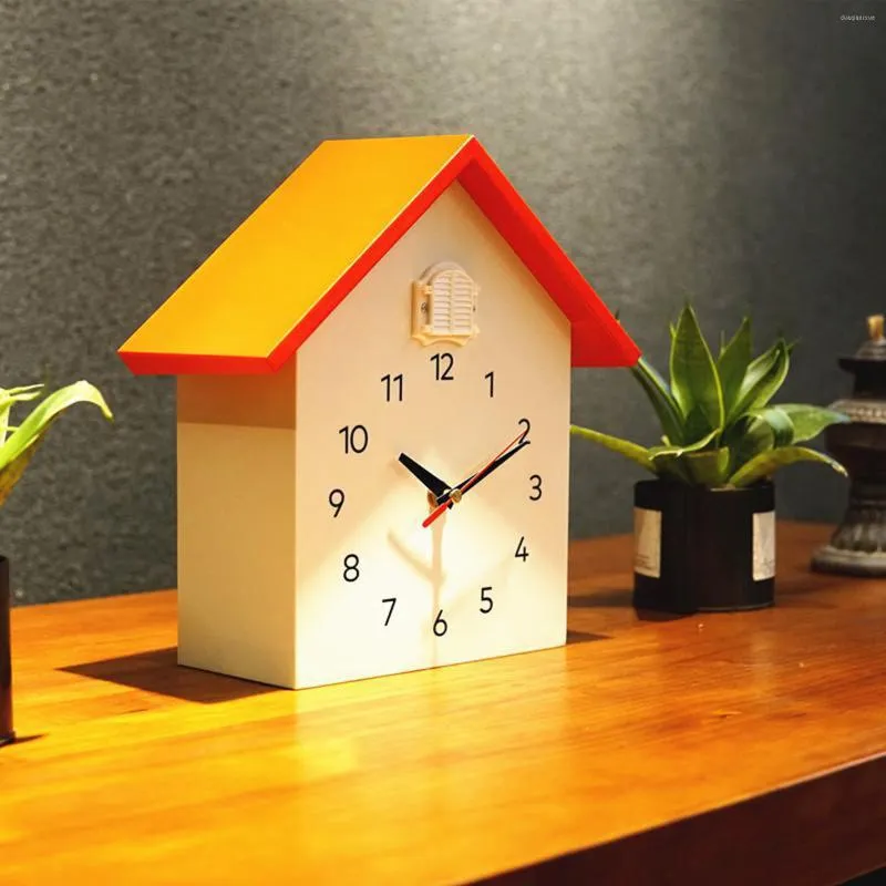 Wall Clocks Cuckoo Clock Pendulum Bird Housing Hanging Watch Tabletop Cabinet House Kids Child Bedroom Mute Desktop Decor