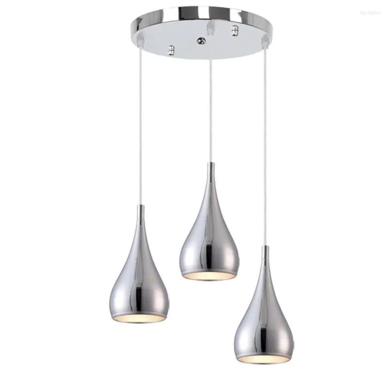Lampes suspendues LukLoy système à 3 lampes suspensions de plafond Chrome noir blanc accrocher pour Table à manger salon île