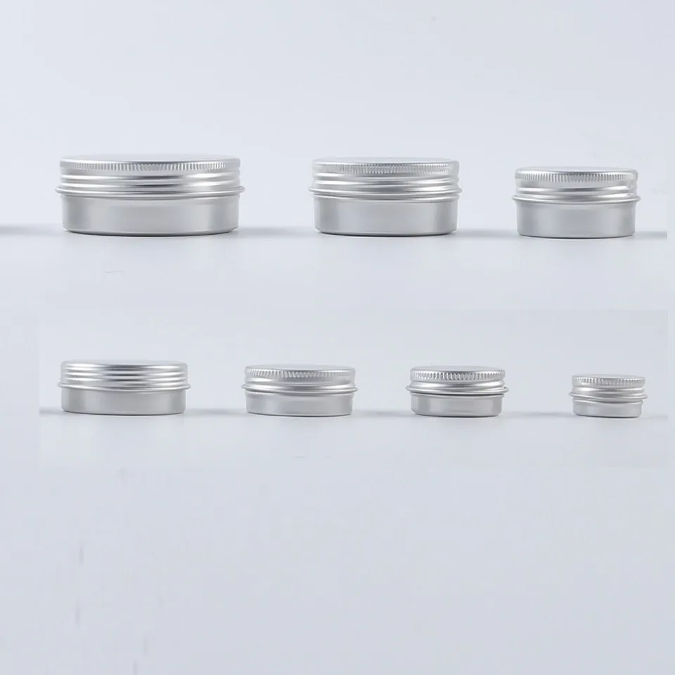 Metal Aluminium Bottle Tins Lip Balm Containers 5ml 10ml 15ml 20ml 30ml 40ml 50ml 60ml 80ml Empty Jars Screw Top Tin Cans