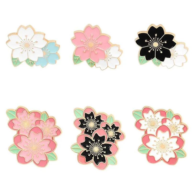 Pins Brooches Pink Flower Enamel Pin For Women Fashion Dress Coat Shirt Demin Metal Brooch Pins Badges Promotion Gift 2021 Design 7 Dh159